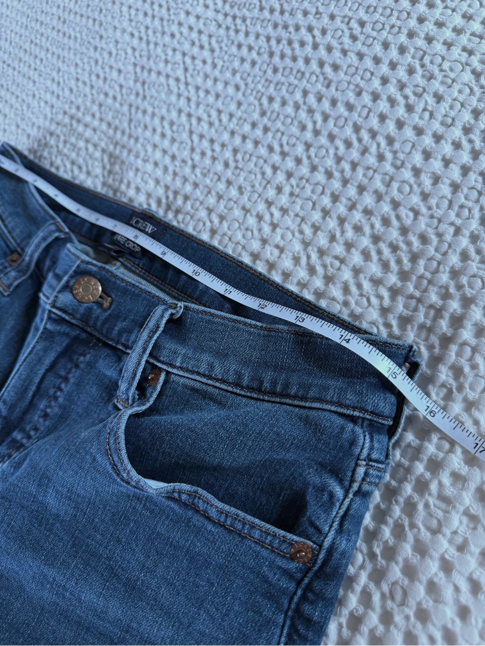 J.Crew Mid-Rise Flare Crop Jeans Size 29 Medium Blue - Picture 6 of 11
